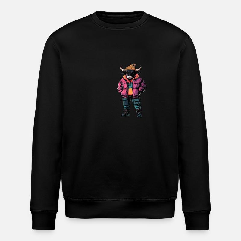 Taureau Drôle d’hiver - Sweat bio ROLLER Stanley/Stella Unisexe - noir