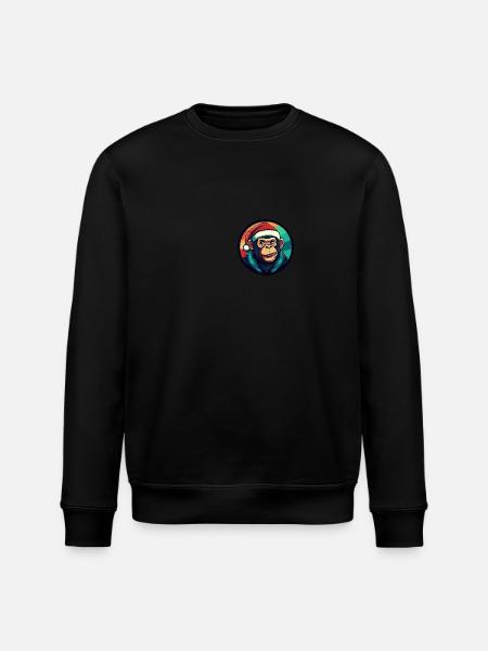 Monkey Christmas Christmas - Stanley/Stella ROLLER Unisex Organic Sweatshirt - black
