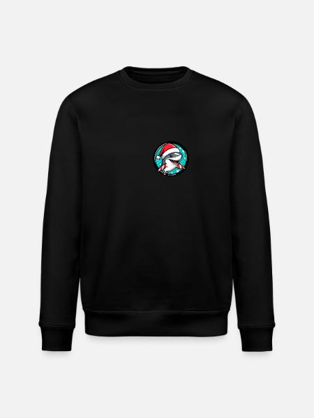 Shark Christmas Christmas - Stanley/Stella ROLLER Unisex Organic Sweatshirt - black