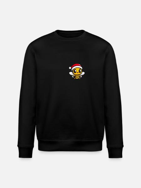 Bee Christmas Cute - Stanley/Stella ROLLER Unisex Organic Sweatshirt - black