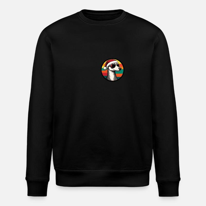 Whippet Dog Christmas Cool - Stanley/Stella ROLLER Unisex Organic Sweatshirt - black