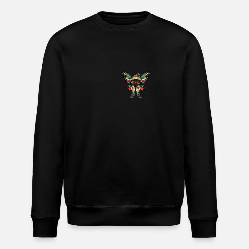 Schmetterling Winter - Stanley/Stella Unisex Bio-Sweatshirt ROLLER - Schwarz