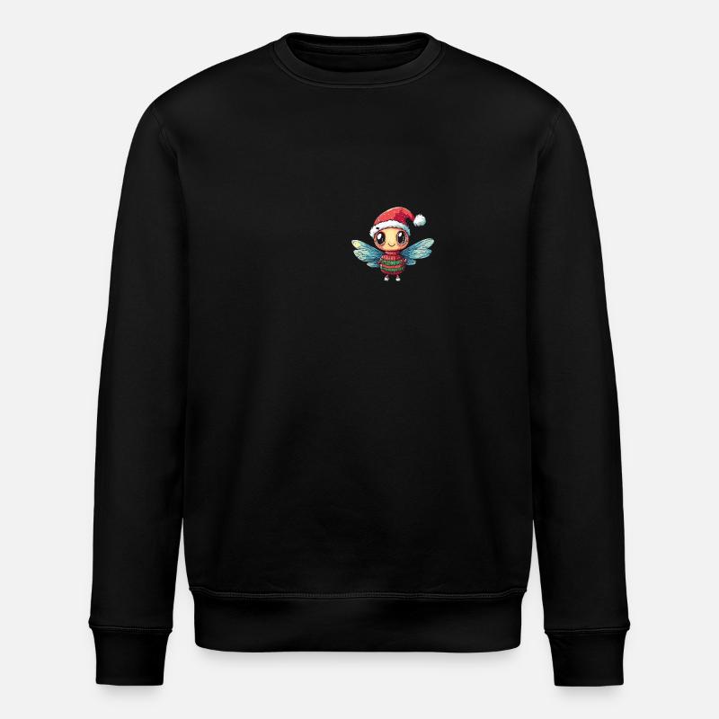 Libelle Weihnachten Comic - Stanley/Stella Unisex Bio-Sweatshirt ROLLER - Schwarz