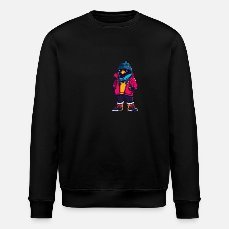Penguin Funny Winter - Stanley/Stella ROLLER Unisex Organic Sweatshirt - black