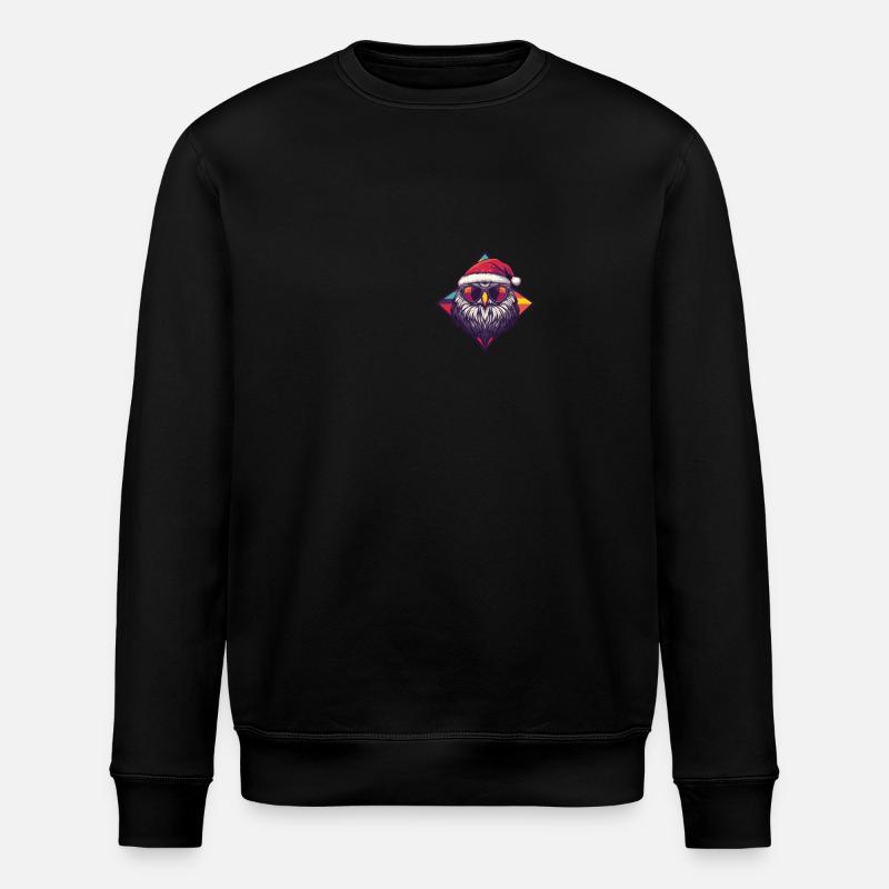 Eule Weihnachten Cool - Stanley/Stella Unisex Bio-Sweatshirt ROLLER - Schwarz