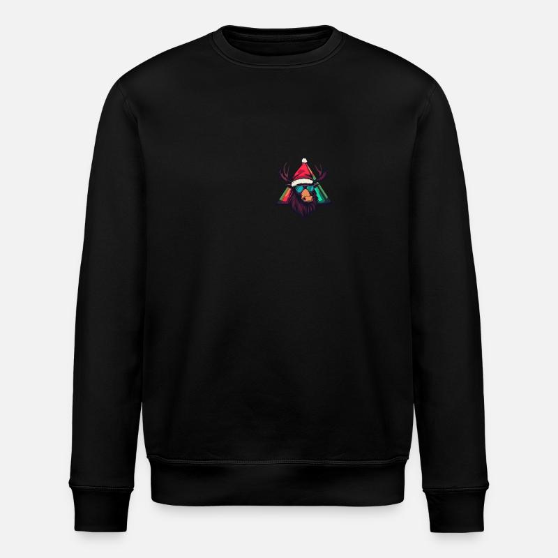 Elch Weihnachten Cool - Stanley/Stella Unisex Bio-Sweatshirt ROLLER - Schwarz