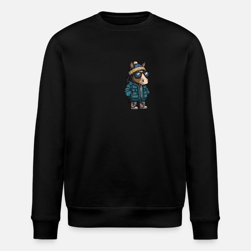 Pferd Winter - Stanley/Stella Unisex Bio-Sweatshirt ROLLER - Schwarz