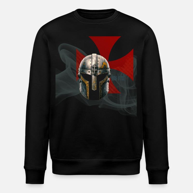 Mittelalterlicher Templerhelm - Stanley/Stella Unisex Bio-Sweatshirt ROLLER - Schwarz