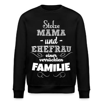 Stolze Mama - Stanley/Stella Unisex Bio-Sweatshirt ROLLER - Schwarz - Vorne - Nik (191cm)
