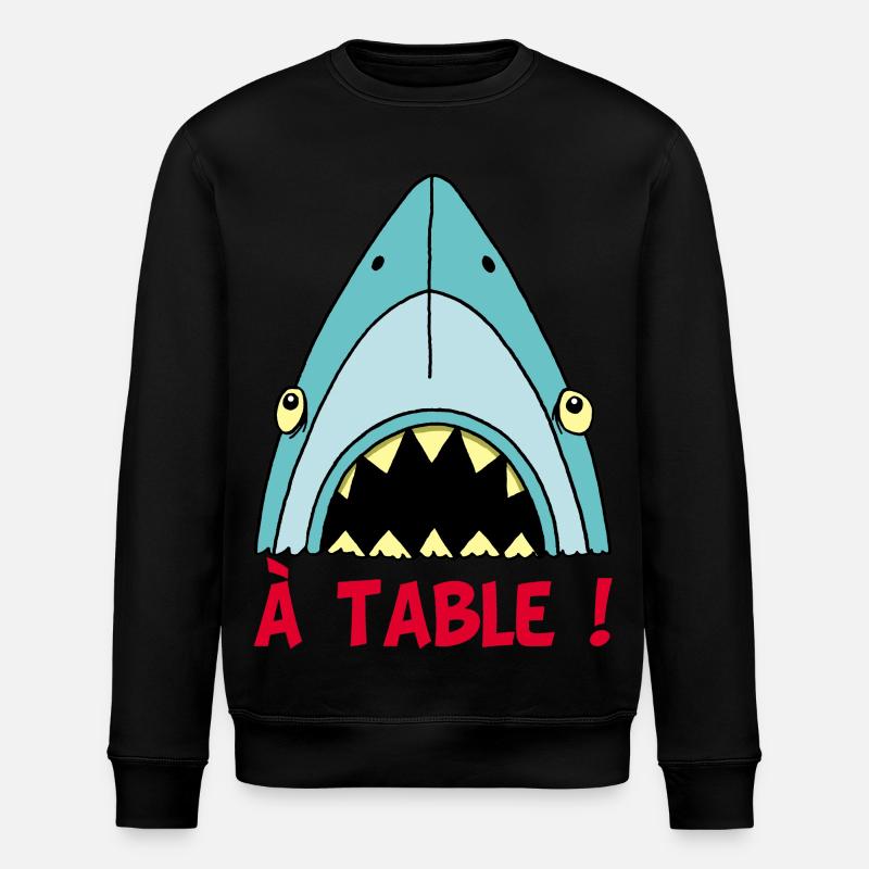 Hungriger Hai! - Stanley/Stella Unisex Bio-Sweatshirt ROLLER - Schwarz