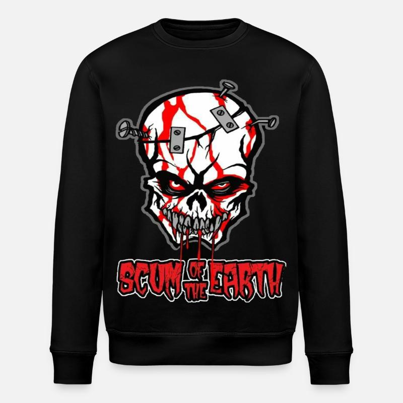 Skull with nails - Stanley/Stella ROLLER Unisex Organic Sweatshirt - black