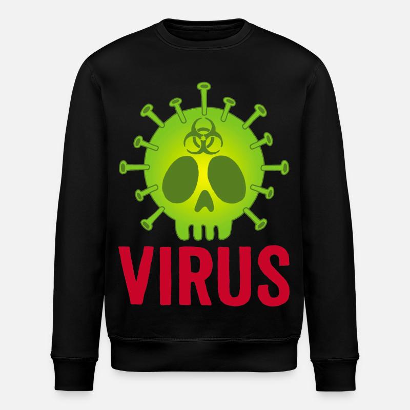 Tête de mort virus - Sweat bio ROLLER Stanley/Stella Unisexe - noir