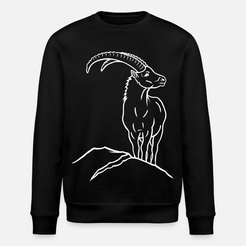 Steinbock - Stanley/Stella Unisex Bio-Sweatshirt ROLLER - Schwarz