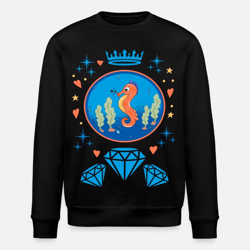 Diamanten Seepferd Abzeichen - Stanley/Stella Unisex Bio-Sweatshirt ROLLER - Schwarz