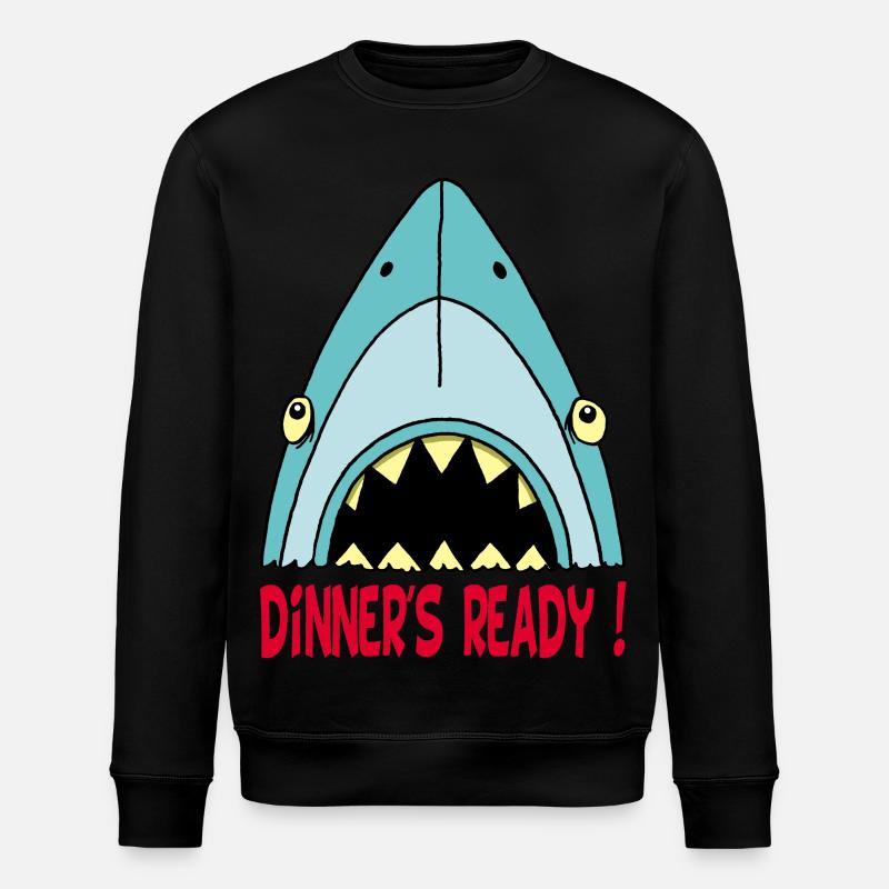 Hungriger Hai - Stanley/Stella Unisex Bio-Sweatshirt ROLLER - Schwarz
