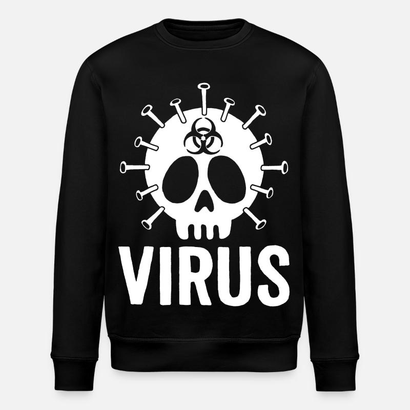 Virus skull - Stanley/Stella ROLLER Unisex Organic Sweatshirt - black