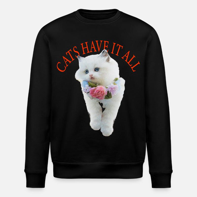Sassy Katze - Stanley/Stella Unisex Bio-Sweatshirt ROLLER - Schwarz