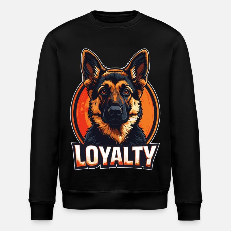 Loyalty – German Shepherd Design - Stanley/Stella ROLLER Unisex Organic Sweatshirt - black