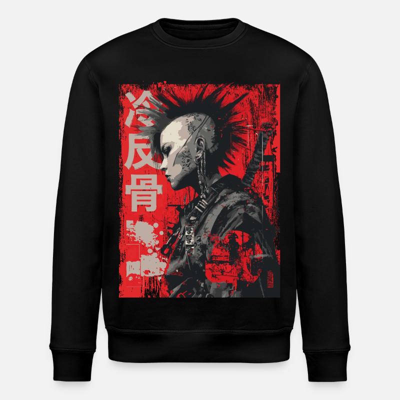 Punk Kriegerin – 冷反骨 Urban Art - Stanley/Stella Unisex Bio-Sweatshirt ROLLER - Schwarz