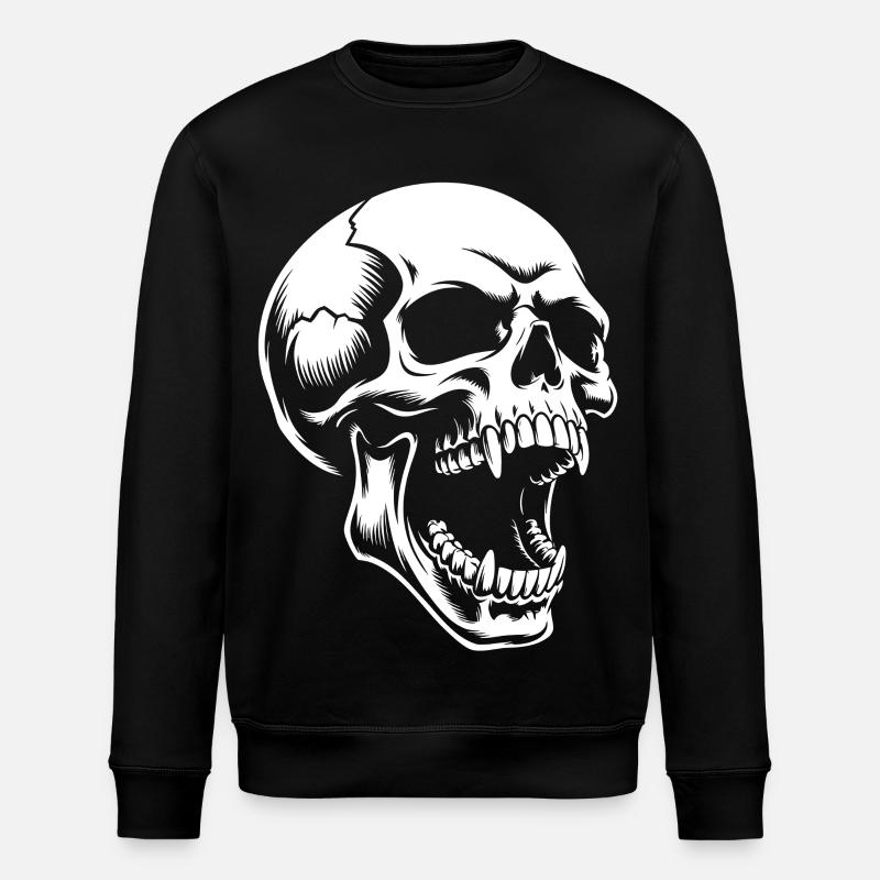 Schreiender Schädel - Stanley/Stella Unisex Bio-Sweatshirt ROLLER - Schwarz