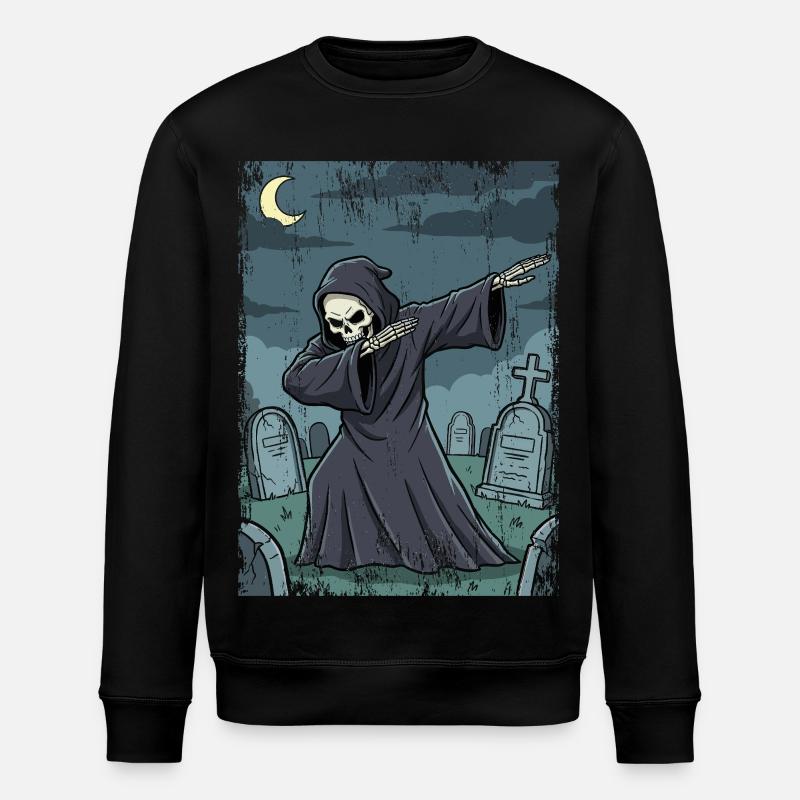 Faucheuse dans le cimetière nocturne - Sweat bio ROLLER Stanley/Stella Unisexe - noir