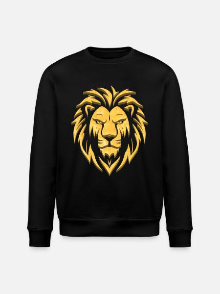 Golden Lion | Lion Head Gold - Stanley/Stella ROLLER Unisex Organic Sweatshirt - black