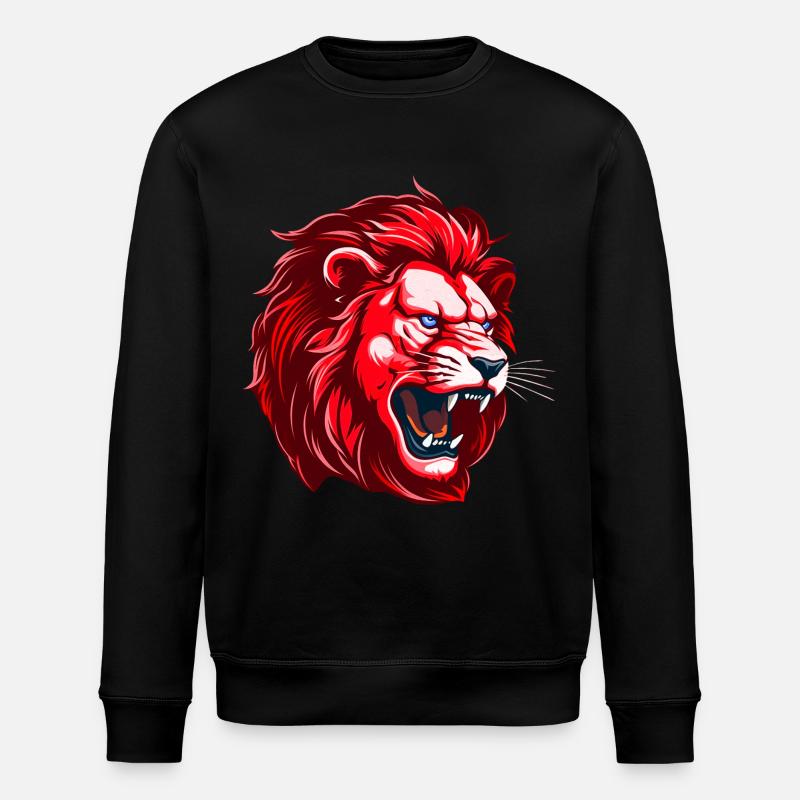 Roter Löwe Kopf - Stanley/Stella Unisex Bio-Sweatshirt ROLLER - Schwarz