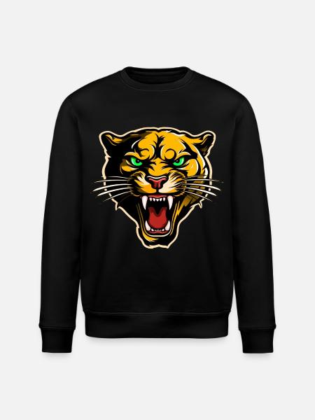 Panther Head Gold - Stanley/Stella ROLLER Unisex Organic Sweatshirt - black