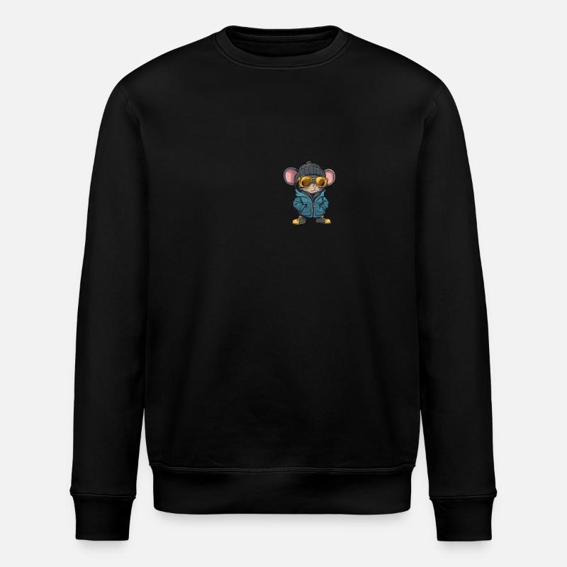 Mouse Winter Comic - Stanley/Stella ROLLER Unisex Organic Sweatshirt - black