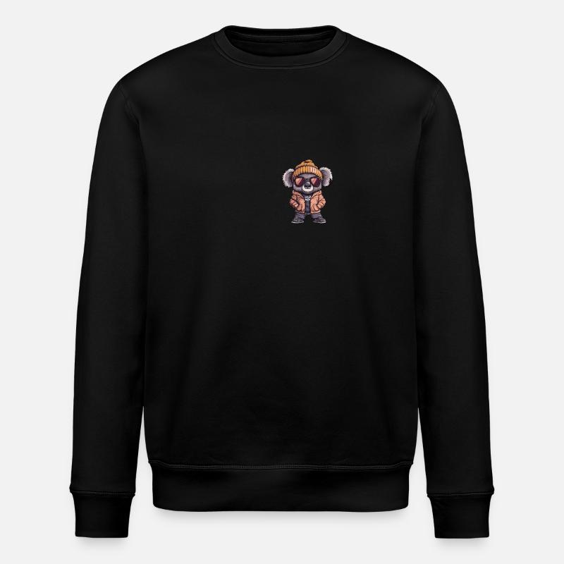 Koala Winter Comic - Stanley/Stella ROLLER Unisex Organic Sweatshirt - black