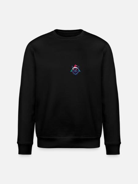 Cat Christmas Cool - Stanley/Stella ROLLER Unisex Organic Sweatshirt - black