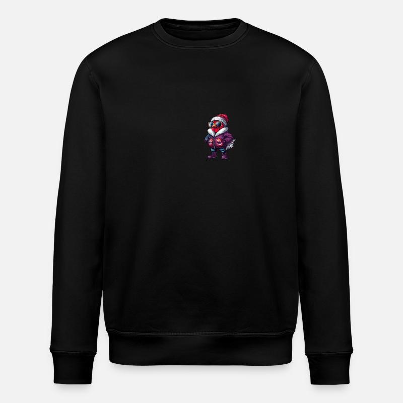Rooster Winter Comic - Stanley/Stella ROLLER Unisex Organic Sweatshirt - black