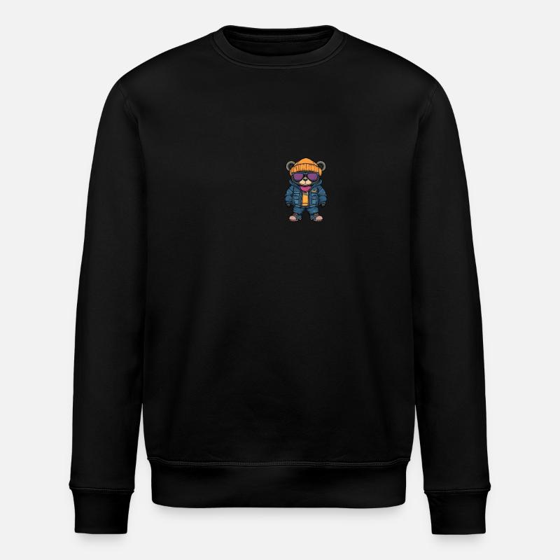 Bär Winter Comic - Stanley/Stella Unisex Bio-Sweatshirt ROLLER - Schwarz