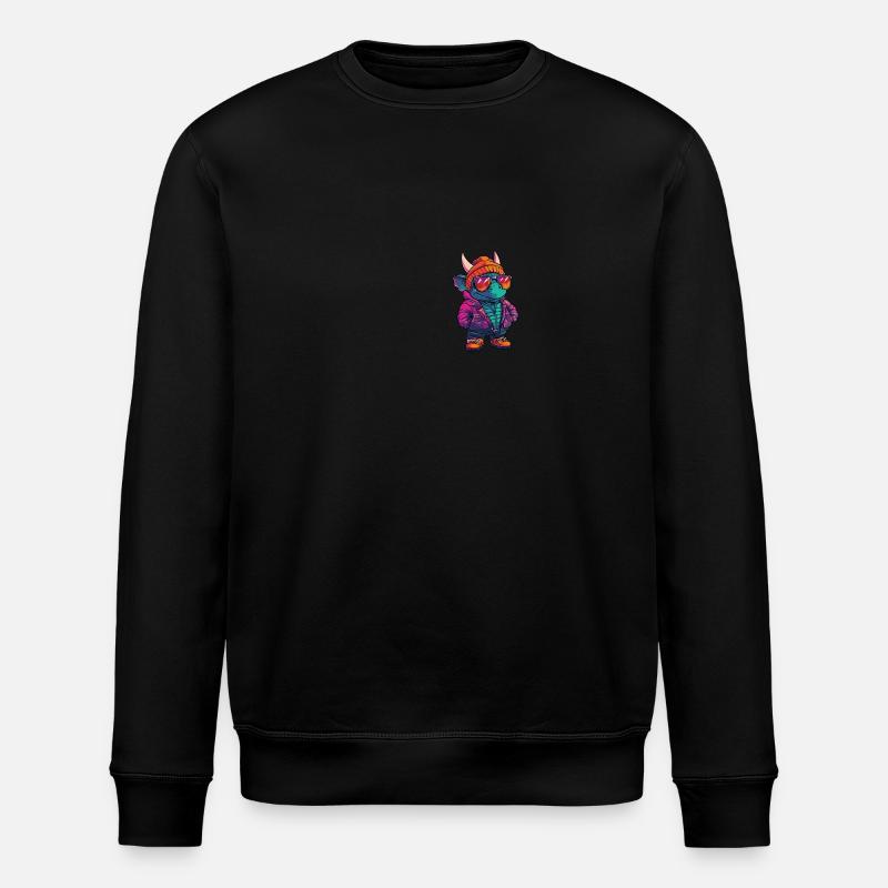 Dinosaurier triceratops Winter Comic - Stanley/Stella Unisex Bio-Sweatshirt ROLLER - Schwarz