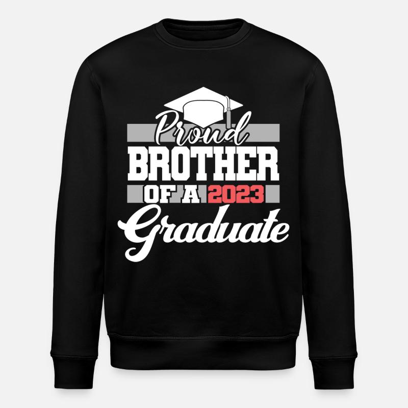 Stolzer Bruder eines Abschlussgeschenks 2023 - Stanley/Stella Unisex Bio-Sweatshirt ROLLER - Schwarz