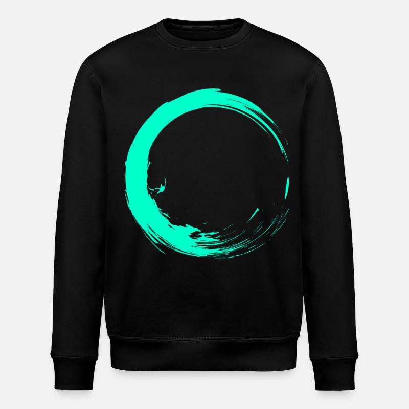 Circle brush design turquoise - Stanley/Stella ROLLER Unisex Organic Sweatshirt - black