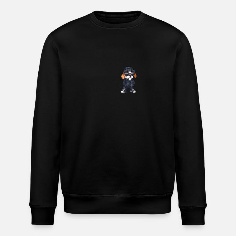 Beagle Hund Winter Comic - Stanley/Stella Unisex Bio-Sweatshirt ROLLER - Schwarz