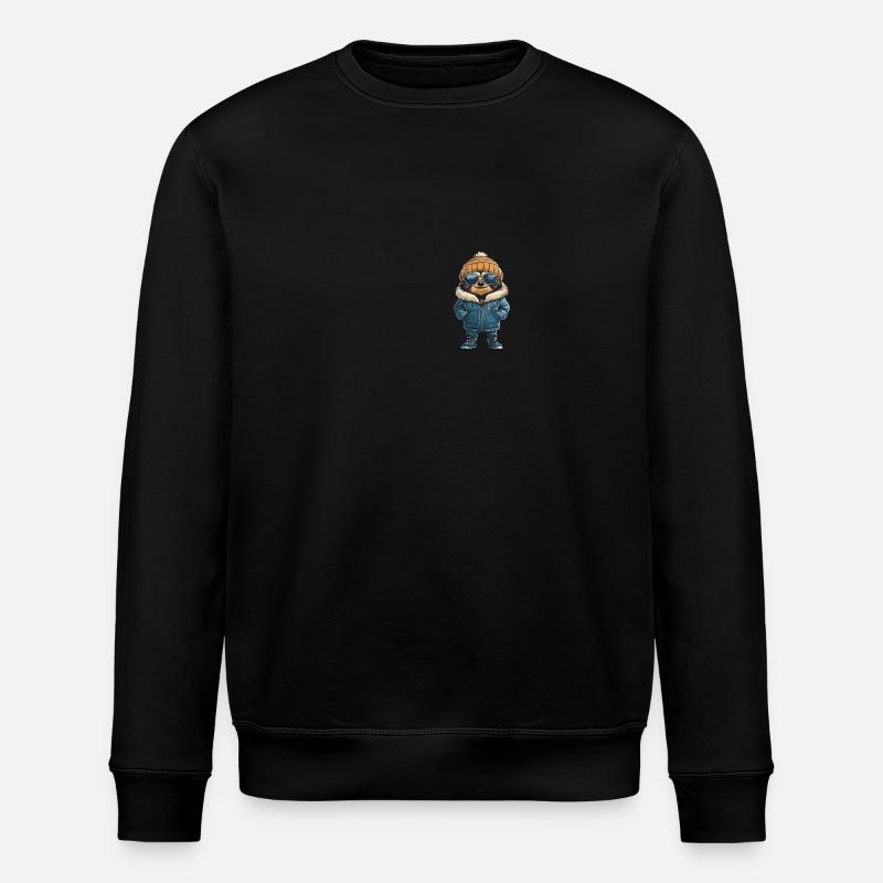 Faultier Winter Comic - Stanley/Stella Unisex Bio-Sweatshirt ROLLER - Schwarz