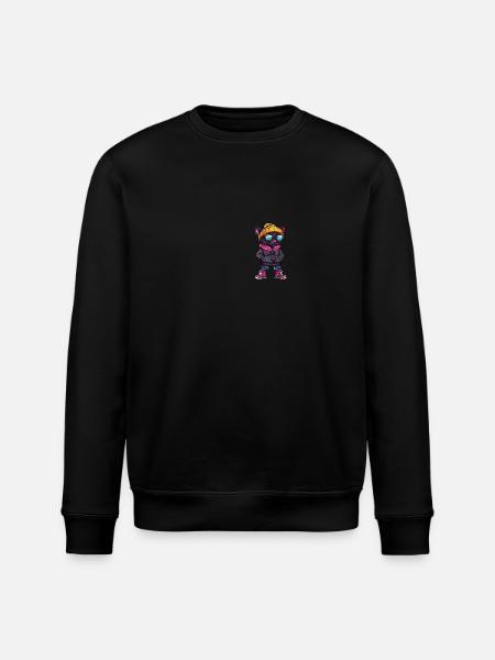 Panther Winter Comic - Stanley/Stella ROLLER Unisex Organic Sweatshirt - black