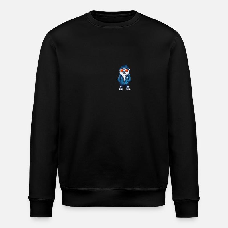 Eisbär Winter Comic - Stanley/Stella Unisex Bio-Sweatshirt ROLLER - Schwarz