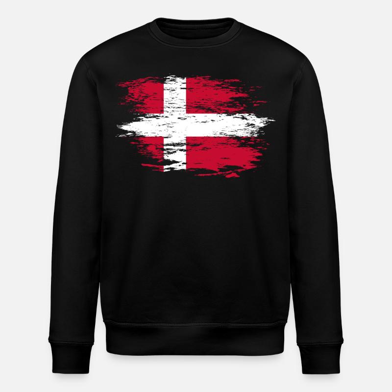 Drapeau du Danemark utilisé - Sweat bio ROLLER Stanley/Stella Unisexe - noir