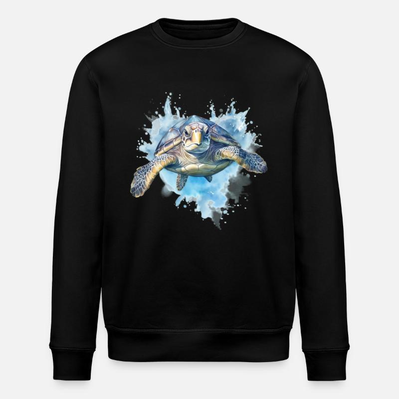 Tortue bleue - Sweat bio ROLLER Stanley/Stella Unisexe - noir