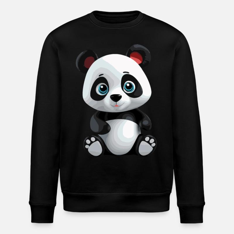 Panda - Stanley/Stella Unisex Bio-Sweatshirt ROLLER - Schwarz