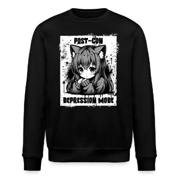 Anime Manga Girl // Post-Con Depression // AS004 - Stanley/Stella ROLLER Unisex Organic Sweatshirt - black - Front - Nik (191cm)