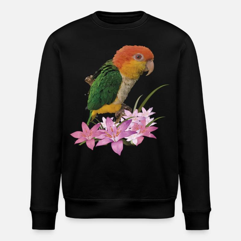 Der orangeköpfige Caique - Stanley/Stella Unisex Bio-Sweatshirt ROLLER - Schwarz