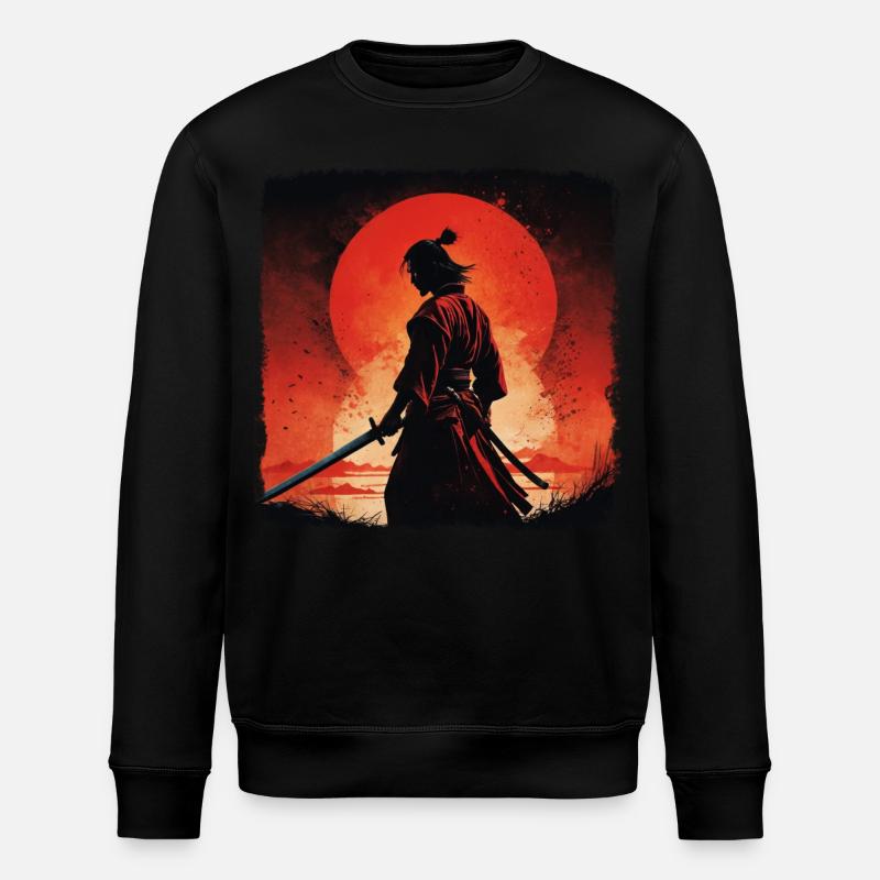 sunset samurai Warrior - Stanley/Stella ROLLER Unisex Organic Sweatshirt - black