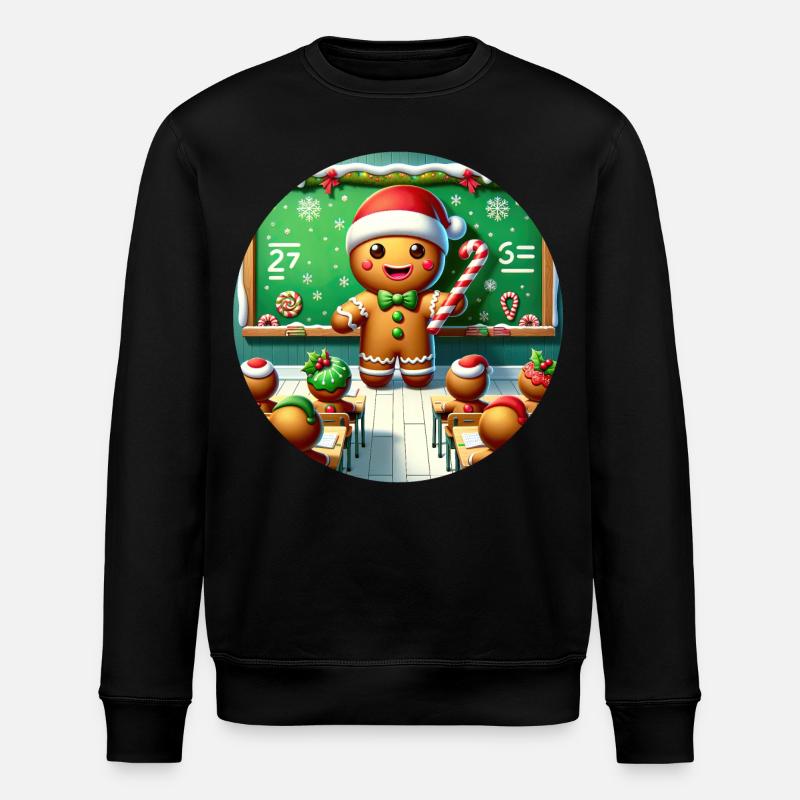 Gingerbread Teach's Yuletide Class - Stanley/Stella ROLLER Unisex Organic Sweatshirt - black