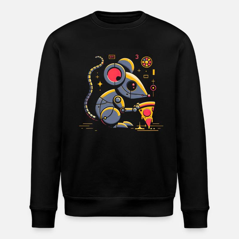 Kybernetischen Pizzagenuss - Stanley/Stella Unisex Bio-Sweatshirt ROLLER - Schwarz