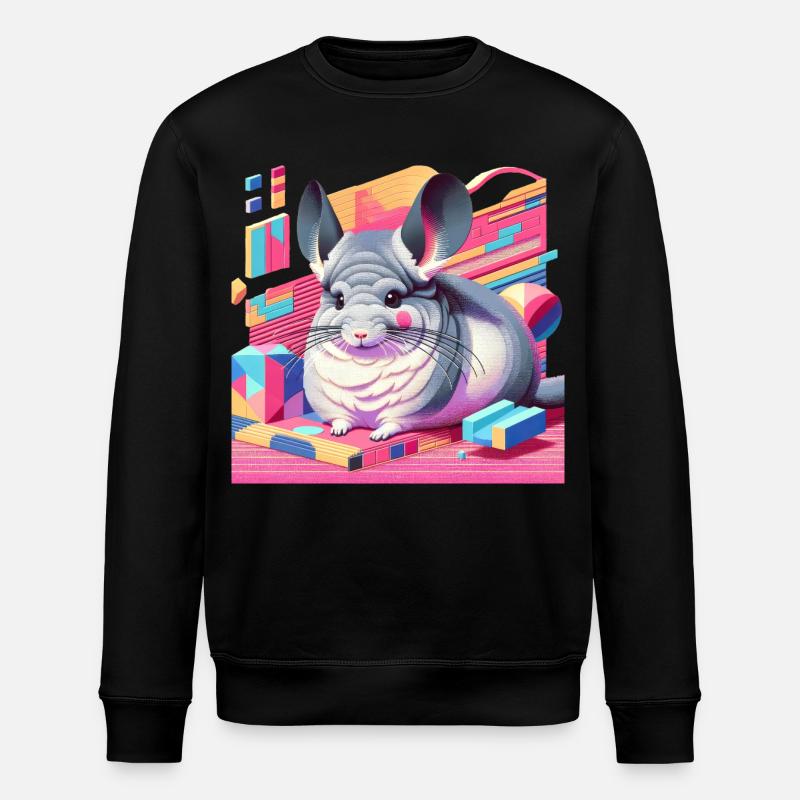 Chinchilla Néon Rétro - Sweat bio ROLLER Stanley/Stella Unisexe - noir