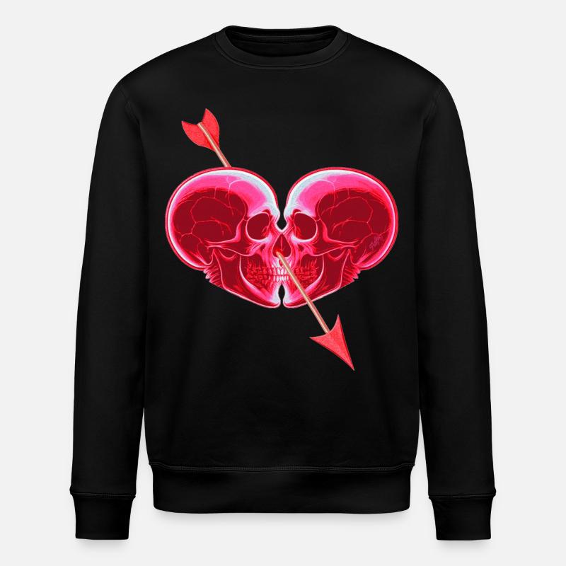 Coeur de crânes ❤ - Sweat bio ROLLER Stanley/Stella Unisexe - noir
